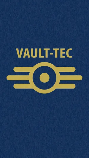 Vault-tec Logo On A Blue Background Wallpaper