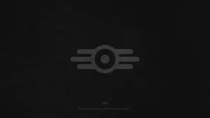 Vault-tec Wallpaper Depicting A Classic Logo On A Steel-blue Background Wallpaper