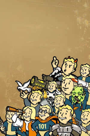 Vault101 Fallout Characters Collage Wallpaper