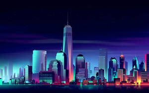 Vector Art Futuristic City Wallpaper