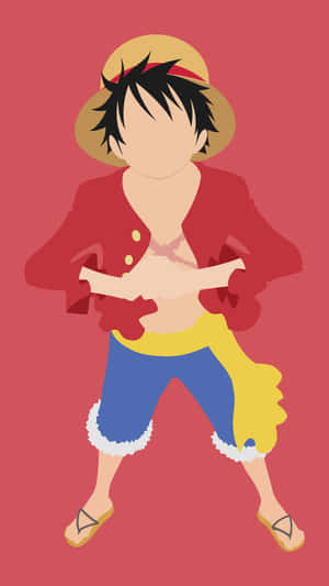 Vector Art Of Standing Luffy Phone Wallpaper