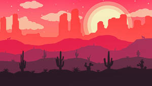 Vector Art Red Desert Wallpaper