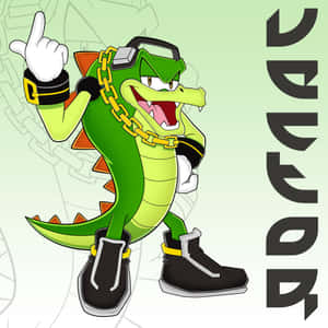 Vector The Crocodile Rocking Out With His Headphones Wallpaper