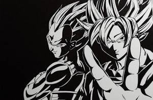 Vegeta And Goku Black And White Wallpaper