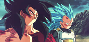 Vegeta And Goku In A Fierce Battle Wallpaper