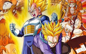 Vegeta And Trunks - Father And Son Warriors Wallpaper