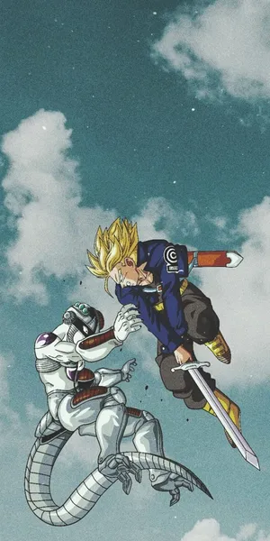 Vegeta And Trunks Ready For Action Wallpaper