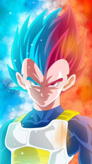 Vegeta Blue-red Hair Dragon Ball Z Iphone Wallpaper