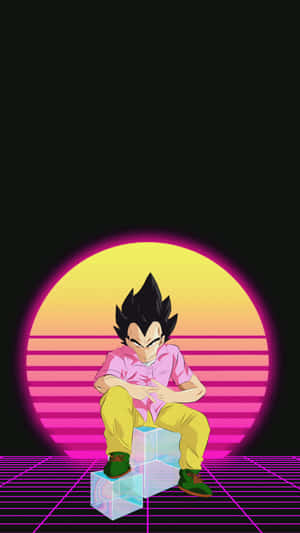 Vegeta Drip Meme Retro Background Wallpaper