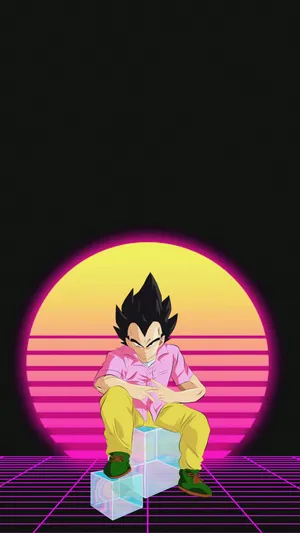 Vegeta Drip Meme Retro Background Wallpaper