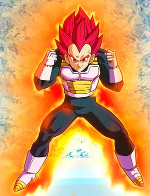 Vegeta In His Powerful Super Saiyan God Form Wallpaper
