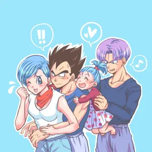 Vegeta's Family Bonding Moment Wallpaper