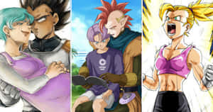 Vegeta's Family Enjoying A Moment Together Wallpaper