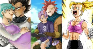 Vegeta's Family Enjoying A Moment Together Wallpaper