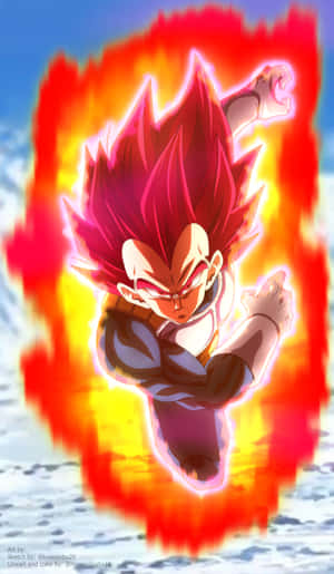 Vegeta's Powerful Transformation - Super Saiyan God Wallpaper