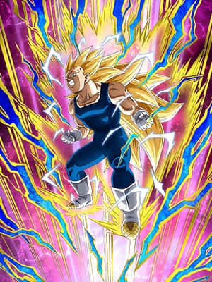 Vegeta Super Saiyan 3 Unleashing His Power Wallpaper