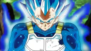 Vegeta Super Saiyan Blue Unleashing His Power Wallpaper