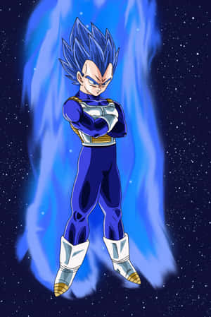 Vegeta Super Saiyan Blue Unleashing His Power Wallpaper