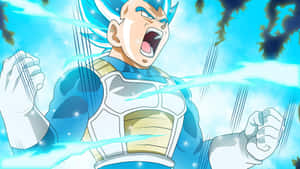 Vegeta Super Saiyan Blue Unleashing Power Wallpaper