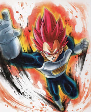 Vegeta Super Saiyan God Charging Forward Wallpaper