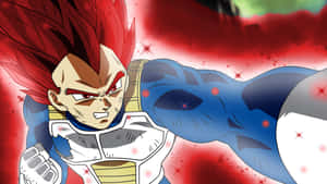 Vegeta Super Saiyan God Unleashing His Power Wallpaper