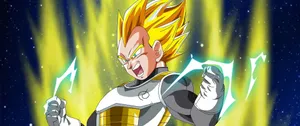Vegeta Super Saiyan Unleashes His Power In A Thrilling Display Of Strength And Determination. Wallpaper