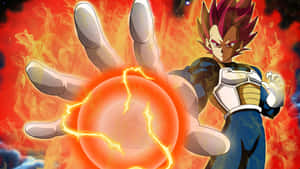 Vegeta Transforms Into A Super Saiyan God Wallpaper