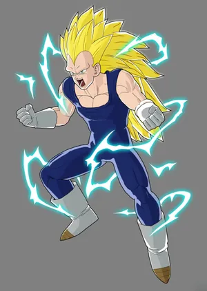 Vegeta Unleashes His Power As A Super Saiyan 3 Wallpaper