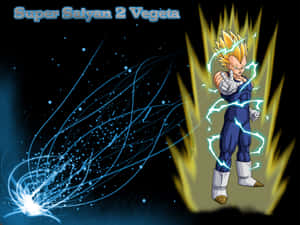 Vegeta Unleashes His Super Saiyan 2 Power Wallpaper