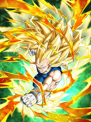 Vegeta Unleashes Incredible Power As Super Saiyan 3 Wallpaper