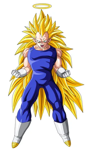 Vegeta Unleashes Super Saiyan 3 Power Wallpaper