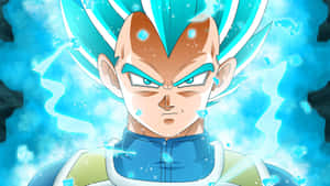 Vegeta Unleashing The Power Of Super Saiyan Blue Wallpaper