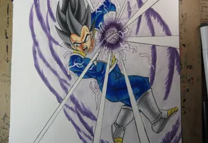 Vegeta Unleashing The Powerful Galick Gun Attack Wallpaper
