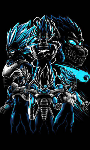 Vegeta Various Forms Dragon Ball Z Iphone Wallpaper