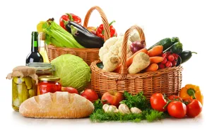 Vegetable And Fruit Baskets Wallpaper