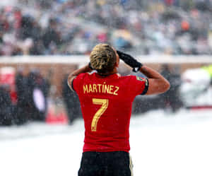 Venezuelan Footballer Josef Martinez Flying Kiss In The Snow Wallpaper