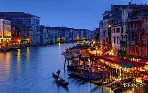 Venice Italy In The Night Wallpaper