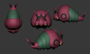 Venipede 3d Different Positions Wallpaper