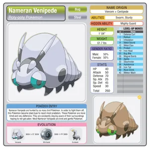 Venipede Ability Chart Poster Wallpaper