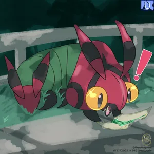 Venipede Eating A Leaf Wallpaper