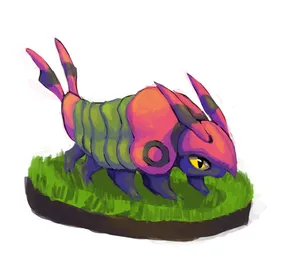 Venipede On Green Grass Painting Wallpaper