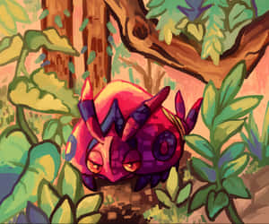 Venipede On Tree Painting Hd Wallpaper