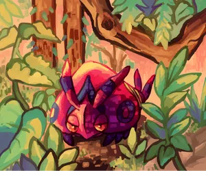 Venipede On Tree Painting Hd Wallpaper