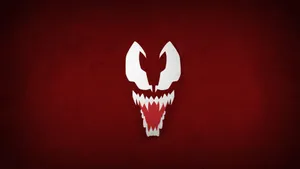 Venom Logo On A Red Background Wallpaper