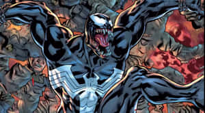 Venom Unleashed: A Menacing Marvel Masterpiece Wallpaper