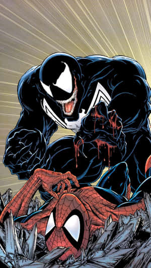 Venom Unleashed In Striking Comic Book Artwork Wallpaper