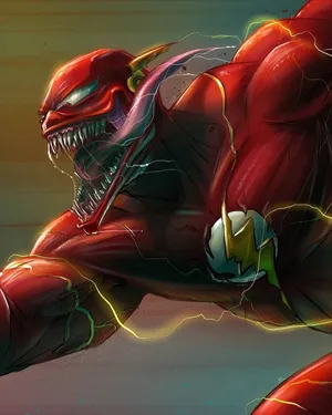 Venomverse Dynamic Battle Scene Wallpaper Wallpaper