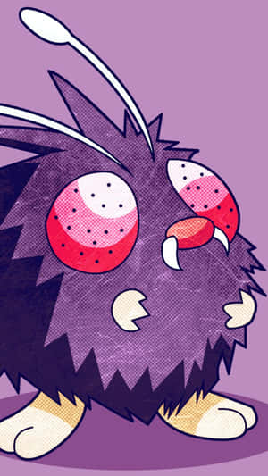 Venonat In Bright Purple Background Wallpaper