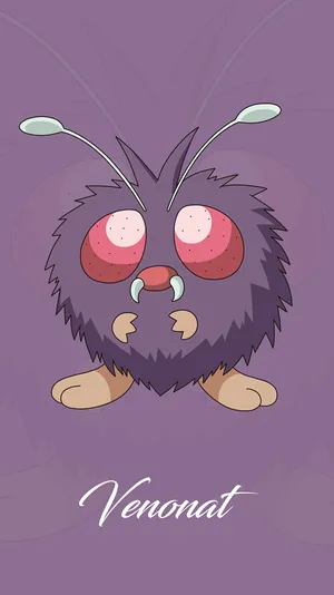 Venonat With Name At Bottom Wallpaper