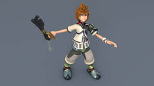 Ventus From Kingdom Hearts Wielding His Powerful Keyblade Wallpaper